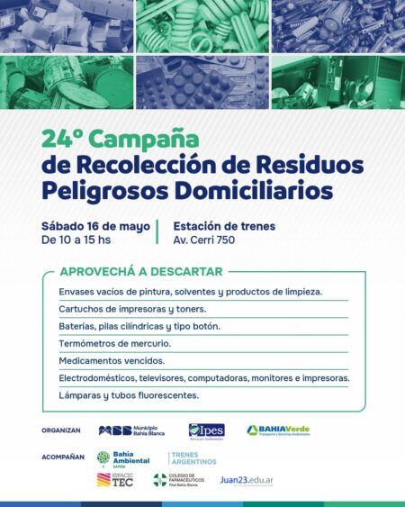Nueva campaña de Recolección de Residuos Peligrosos Domiciliarios